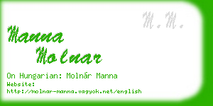 manna molnar business card